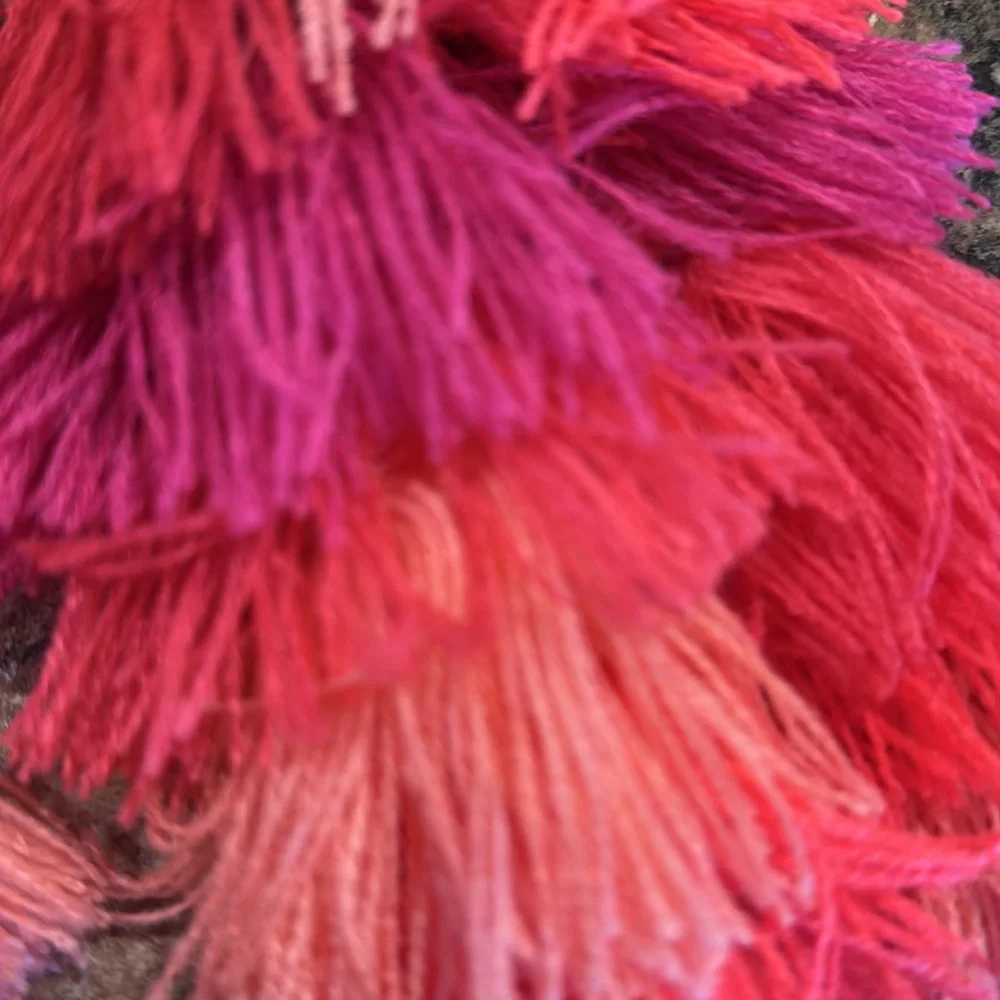 Natural Life Tassel Bag Charm Rear View Mirror Ornament - Picture 3 of 3